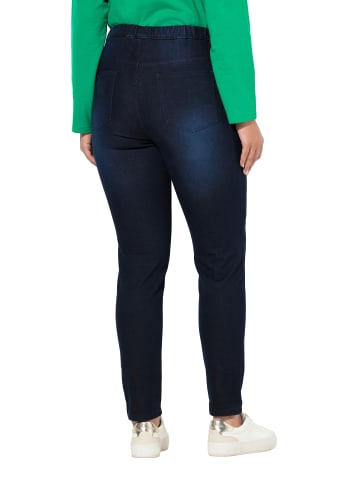 Ulla Popken Jeggings in dark blue denim