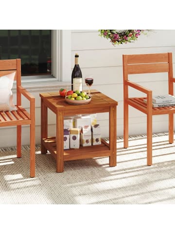 COSTWAY Gartentisch Holz 45 x 45 x 44 cm in Braun