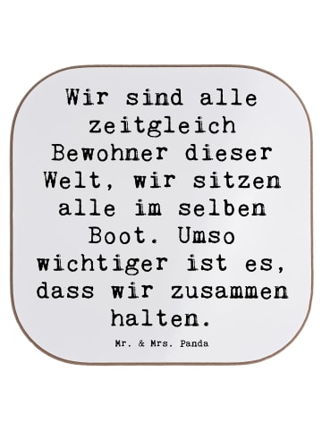 Mr. & Mrs. Panda Untersetzer Spruch Freundlichkeiten verbreiten ... in Weiß