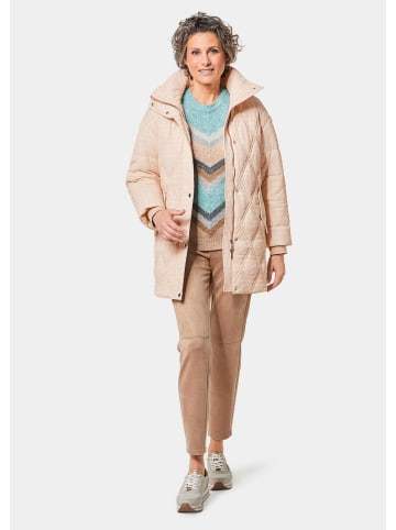 GOLDNER Steppjacke mit hübschem Flock-Druck in beige