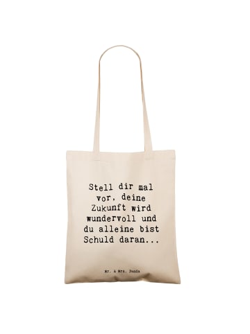 Mr. & Mrs. Panda Tasche Spruch Mutig zu sich selbst stehen mit S... in Creme