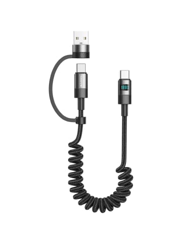 COFI 1453 Xssive dehnbares 2in1 Kabel XSS-SC-CCA 1.5m in Schwarz
