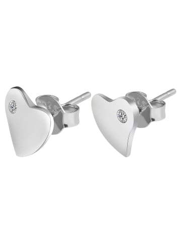 Adeliás Damen Ohrringe – Ohrstecker aus 925 Silber mit Zirkonia in silber
