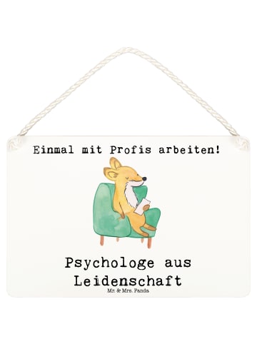 Mr. & Mrs. Panda Deko Schild Psychologe Leidenschaft mit Spruch in Weiß