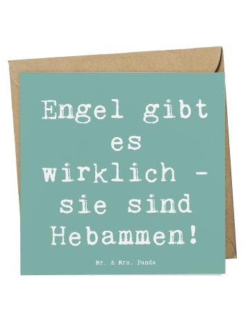 Mr. & Mrs. Panda Deluxe Karte Spruch Hebamme Engel mit Spruch in Meeresbrise
