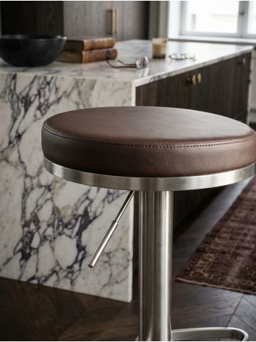 KADIMA DESIGN Barhocker WL1.612 Edelstahl höhenverstellbare Sitzhöhe 57 - 82 in Braun