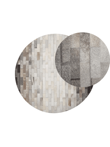 Beliani Patchwork DUTLAR in Braun/Beige - (W) 140 x (H) 1 x (L) 140 cm