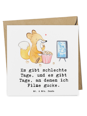 Mr. & Mrs. Panda Deluxe Karte Fuchs Filme gucken mit Spruch in Weiß