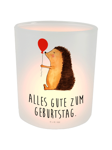 Mr. & Mrs. Panda Kerzenhalter Igel Luftballon mit Spruch in Transparent