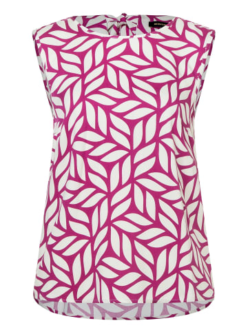 More & More Blusentop in graphical leaf print pink hibiscus