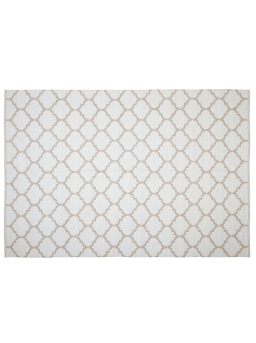 Beliani Outdoorteppich AKSU in Weiß/Beige - (W) 140 x (H) 0.3 x (L) 200 cm