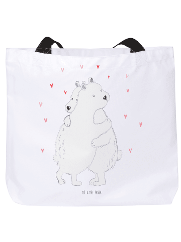 Mr. & Mrs. Panda Henkeltasche Eisbär Umarmen ohne Spruch in Weiß