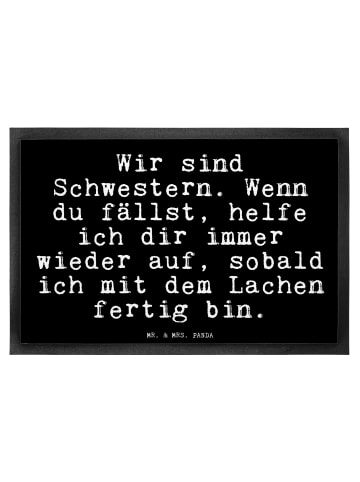 Mr. & Mrs. Panda Fußmatte Wir sind Schwestern. Wenn... mit Spruch in Schwarz