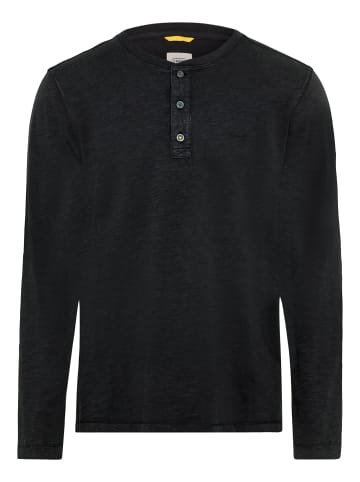 Camel Active Langarmshirt Henley in Schwarz