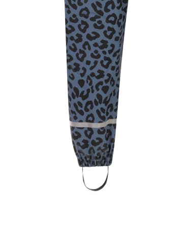 Schmuddelwedda Mädchen Regenhose in Blau Grau Schwarz Leo