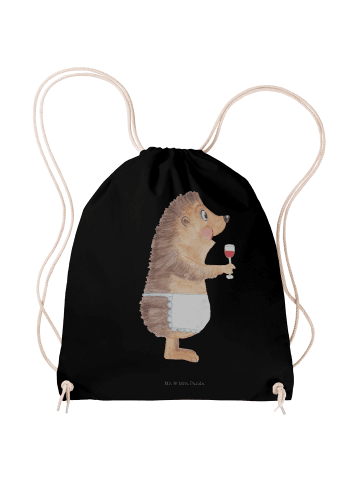 Mr. & Mrs. Panda Stoffbeutel Igel Wein ohne Spruch in Schwarz