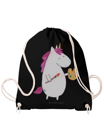 Mr. & Mrs. Panda Turnbeutel Einhorn Künstler ohne Spruch in Schwarz