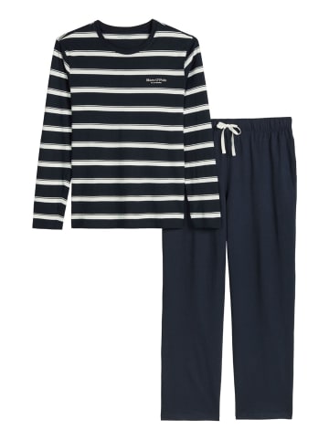 Marc O'Polo Pyjama Mix N Match in dark navy stripe/dark navy