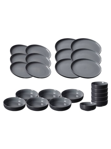 Ritzenhoff & Breker 24er Set Teller und Schalenset Jasper in schwarz