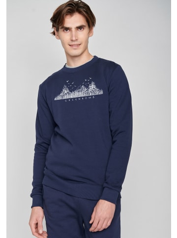 GreenBomb Sweatshirt Nature Mountain Logo in Marineblau
