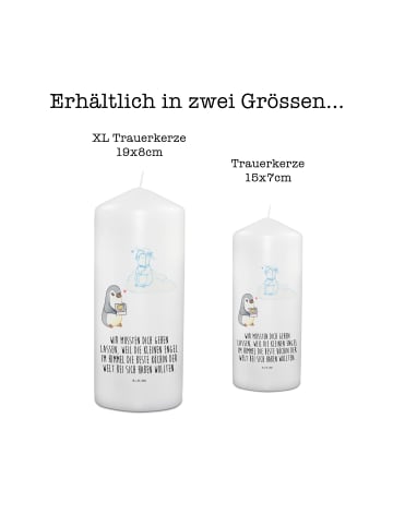 Mr. & Mrs. Panda Kondolenzkerze Trauer Oma mit Spruch in Weiß