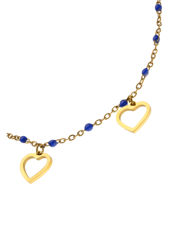 IZIA Women Chain Anklet in Gold Blue