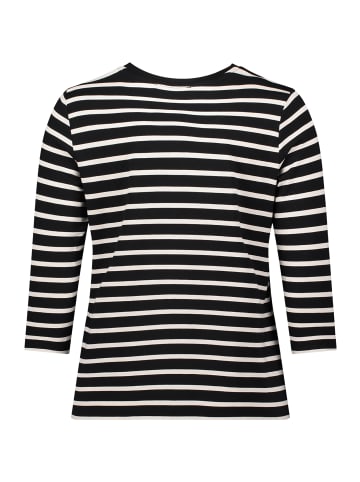 Betty Barclay Ringelshirt mit Schmucksteinen in Schwarz/Beige