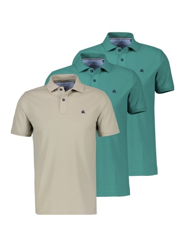 Lerros Poloshirt Basic in Beige / petrol