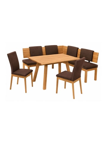 58 aufm Kessel ECKBANKGRUPPE Modern Danny 2 für 7 Personen Massivholz Kernbuche/Braun