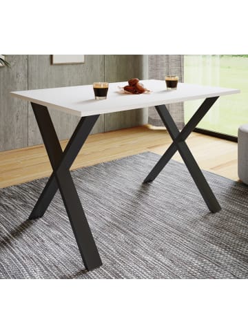 VCM  Premium Holz Esstisch Küchentisch Xona X 140x80 in Schwarz / Weiß