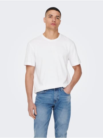 Only&Sons T-Shirt 2er-Set Rundhals Kurzarm in Schwarz-Weiß