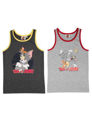 United Labels 2er Pack Tom und Jerry Unterhemd in grau