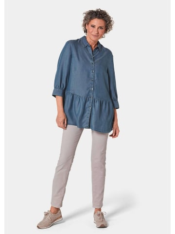GOLDNER Locker fallende Tunikabluse aus angenehmer Qualität in taubenblau