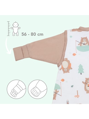 Schlummersack Babyschlafsack, 3.5 TOG in Beige-Weiß
