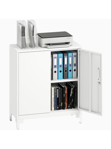 HOMCOM Metallschrank-80L x 35B x 91H cm-Weiß