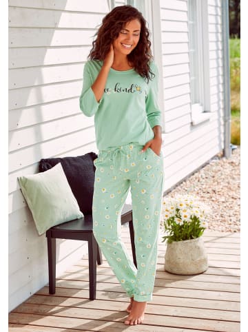 VIVANCE DREAMS Pyjama in jade-gemustert