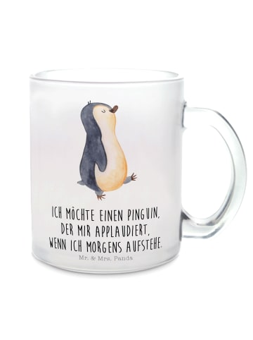 Mr. & Mrs. Panda Teetasse Pinguin marschieren mit Spruch in Transparent