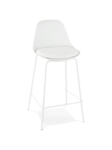 KADIMA DESIGN Barhocker Kunstleder & Metallgestell, Modern gepolstert, 86,5 cm hoch in Weiß
