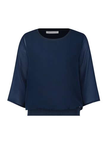 BETTY & CO Blusenshirt mit Webbesatz in Navy Blue