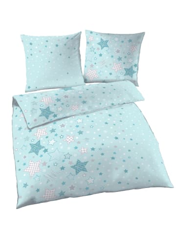 termana Traum&Trend Bettwäsche-Set Biber/Flanell "Sterne" in Mint