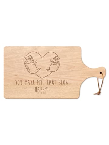 Mr. & Mrs. Panda Frühstücksbrettchen Faultiere Herz mit Spruch in Transparent