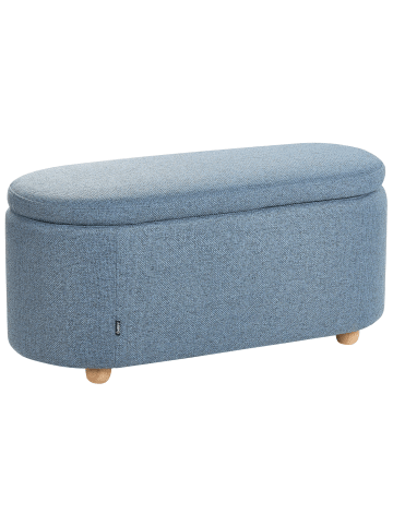 Beliani Pouf HAYWARD in Blau/Braun - (W) 98 x (H) 44 x (L) 44 cm