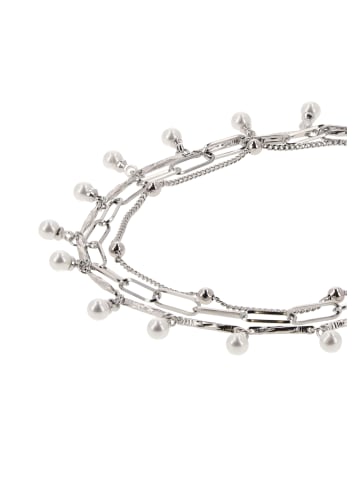 IZIA Women Bracelet With Beads in Silver White