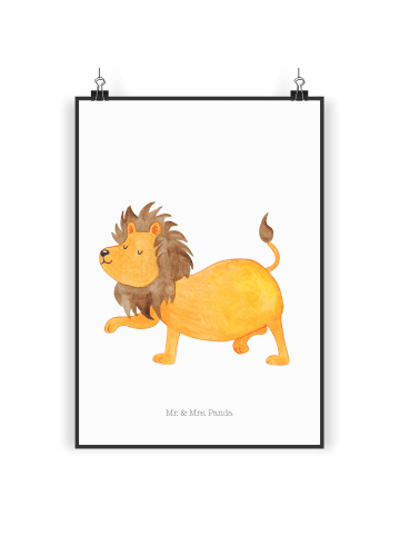 Mr. & Mrs. Panda Bild Sternzeichen Löwe ohne Spruch in Weiß