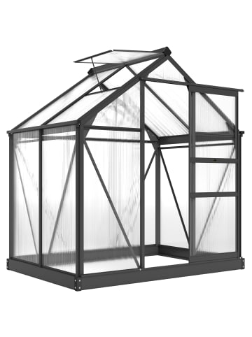 Outsunny Gewächshaus 190L x 132B x 201H cm Grau+Transparent