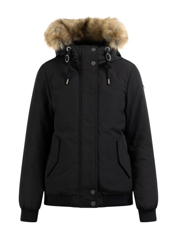 DreiMaster Vintage Damen Winterblouson Mit Kunstfellbesatz in Schwarz