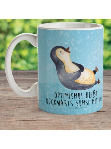 Mr. & Mrs. Panda Tasse Pinguin Lachen mit Spruch in Eisblau