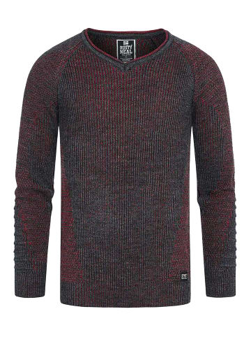 Rusty Neal Grobstrick Slim Fit V-Neck-Pullover in Anthrazit
