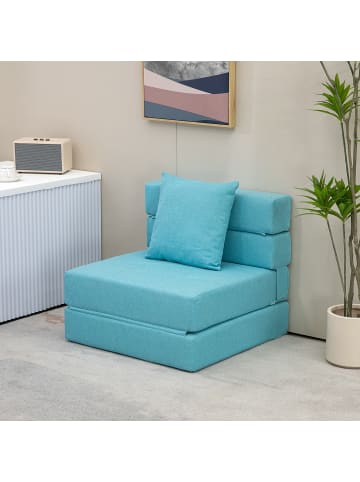 HOMCOM Schlafsessel-70L x 70B x 61H cm-Blau