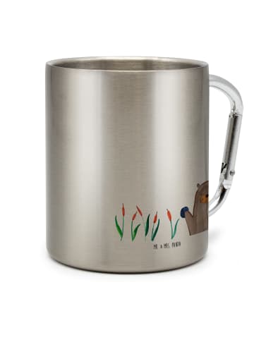 Mr. & Mrs. Panda Kaffeetasse Otter Stein ohne Spruch in Silber